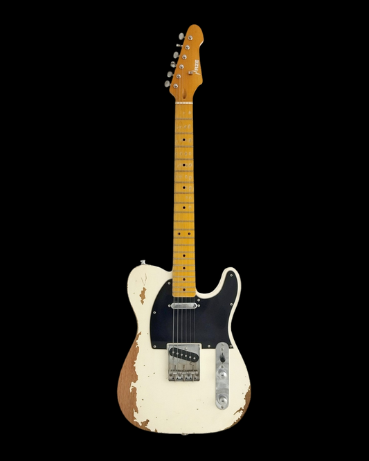 Haze Maple Neck Vintage Hardware Relic HTL Electric Guitar - White HSVTGTLA