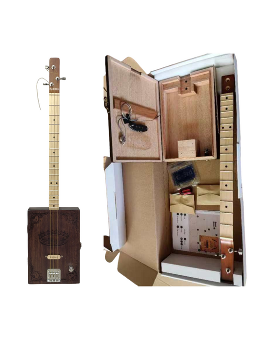 Haze "Royal" Mahogany Cigar Box Guitar DIY Kit (HX58) with a slide
