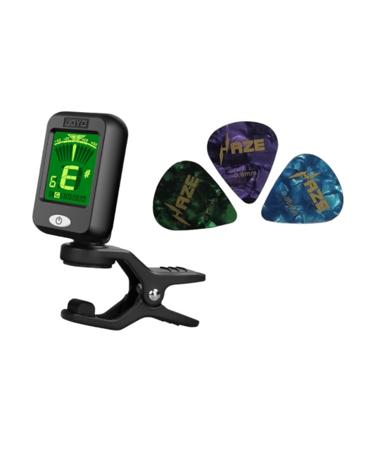 JOYO Clip on Tuner Digital Electronic Tuner for Guitar, Bass, Ukulele, Violin, Mandolin, Banjo Acoustics Calibration Tuner (JT-09)