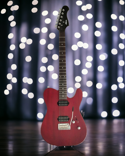 Haze Split Coil Tremolo Bar Contoured HTL Electric Guitar - Red KATLSRD
