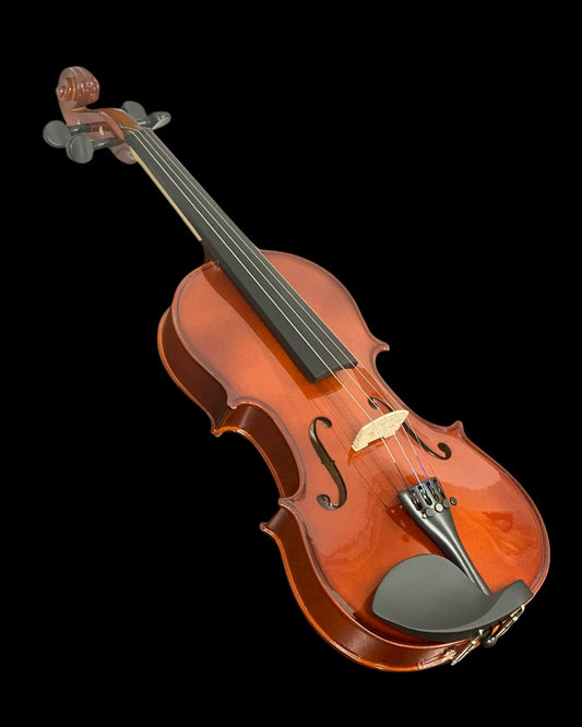 Caraya MV001 Natural Gloss Violin Outfit  - Essentials Pack - 4/4 3/4 1/2 1/4 1/8 1/16