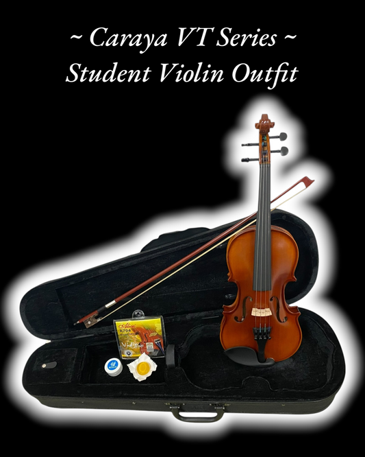 Caraya MV001VT Vintage Polish Violin Outfit  - Essential Bundle - 4/4 3/4 1/2