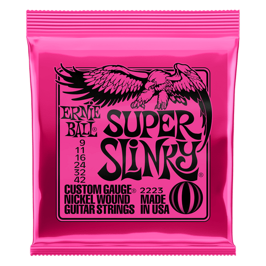 Ernie Ball Super Slinky Nickel Wound Electric Guitar Strings 9-42 Gauge | P02223