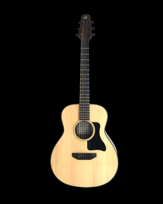 Caraya P301210SEQ 3/4 Traveller Solid Spruce Built-In Pickups/Tuner Acoustic Guitar - Natural