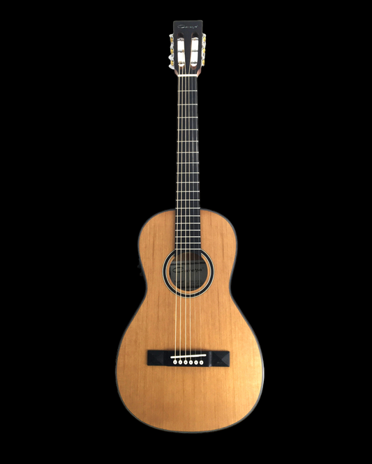Caraya PARLOR610 Parlor Cedar Top Built-In Pickups/Tuner Acoustic Guitar - Natural