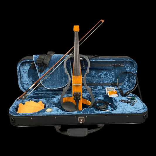 Pre-Order Symphony Multifunctional Lightweight Catalpa ABS Headless Electric Violin Outfit - Gloss Woodgrain - EVHL01N