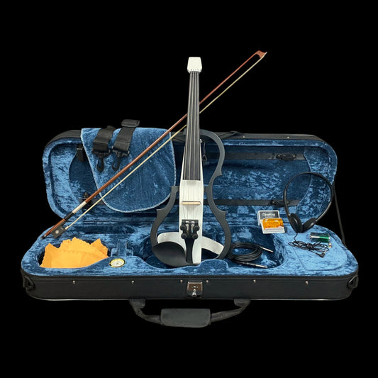 Pre-Order Symphony Multifunctional Lightweight Catalpa ABS Headless Electric Violin Outfit - Gloss White - EVHL01WH