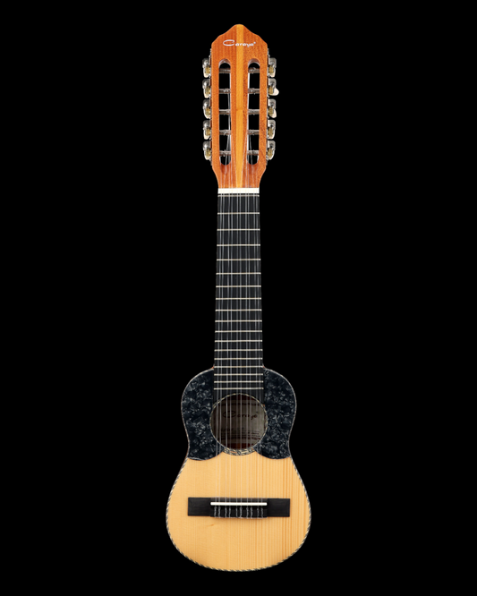 Caraya Solid Okoume Spruce Latin-American 10-String Charango Guitar with Clear Gloss and Pickguard (G10)