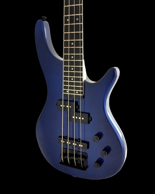 1/2 size Haze 38" Short scale Split-Coil Humbucker Electric Bass Guitar - Navy SBG385JB34
