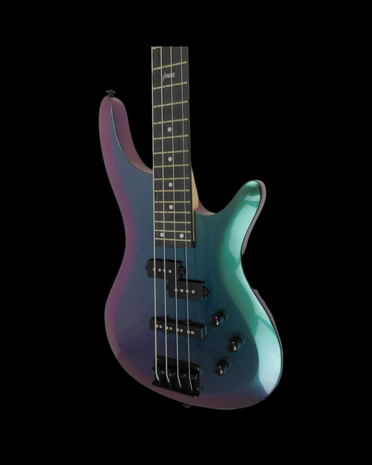 Haze Chameleon Split/Single Coil J-Style Electric Bass Guitar | SBG385V | Solid Basswood Finish