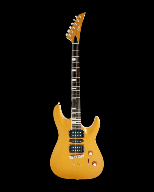 Haze Neck-Thru HSH String-Thru HAX Electric Guitar - Gold SEG258GD