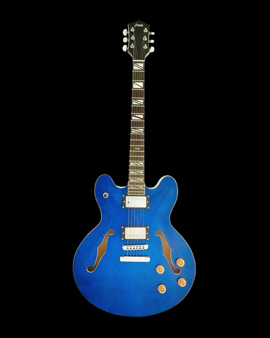 Haze Semi-Hollow Flame Maple HES Electric Guitar - Blue SEG272TBL