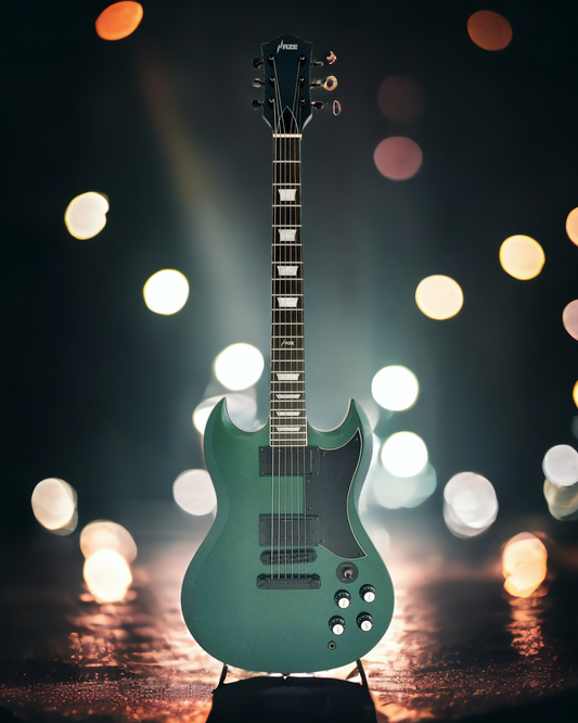Haze Chameleon HH Double-Cut HSG Electric Guitar - Chameleon SEG275V