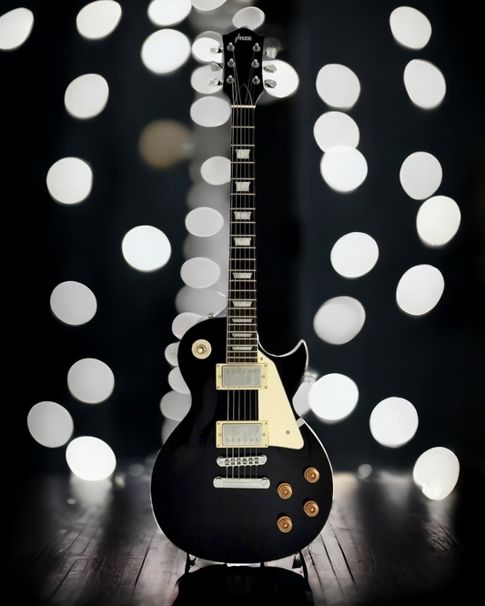 Haze Single-Cut HH Maple HLP Electric Guitar - Black SEG277BK