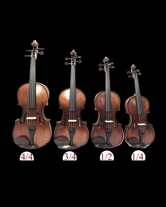 Symphony SJV01B Violin Outfit with Case, Bow, Rosin & Strings - 4/4, 3/4, 1/2, 1/4