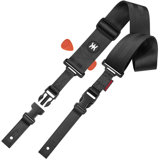 AMUMU SNAPLOCK Black Guitar Strap – Quick-Release, Heavy-Duty & Ultra Comfortable