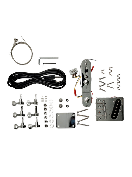 Haze TL10MDIY TL Style Electric Guitar DIY Kit Solid Mahogany Body, No-Soldering