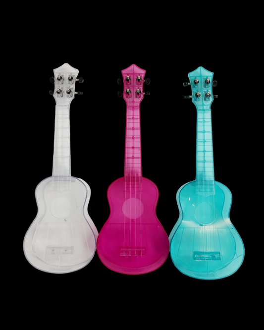 OEM Transparent 15-Fret Soprano Ukulele - Blue/Clear/Pink UK11