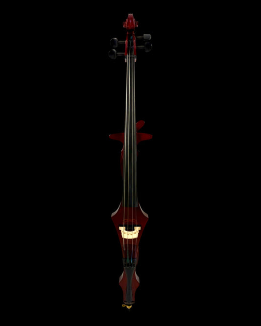 Symphony EC02R Hand-Carved Solid Catalpa Electric Cello Outfit – Woodgrain Red | Model EC02R