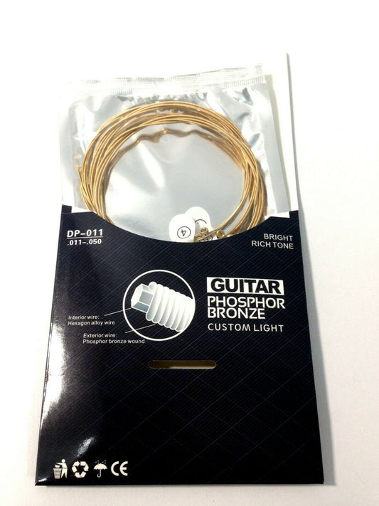 Haze DP011 Acoustic Guitar Strings - Custom Light + 3 Picks