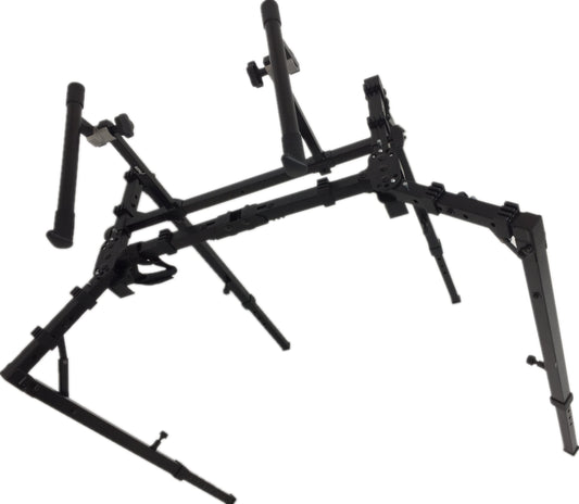 Haze Foldable Double Keyboard Stand - Studio Stage Mixer Turntable DJ Coffin 2 Tier Laptop PA KS052+KS050