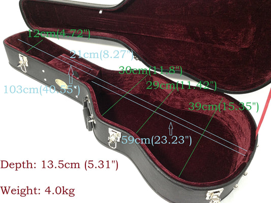Haze Classical Guitar Hard Case with Lock - Black HC020CA